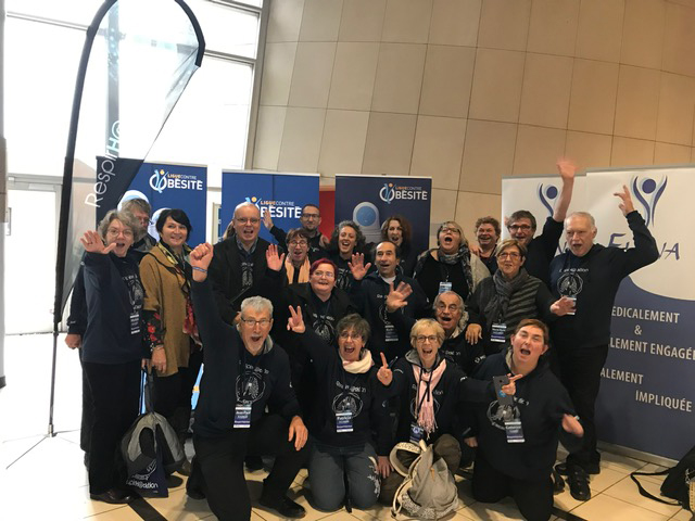 Les membres des treize associations de la Ligue lors du RespirH@cktion.